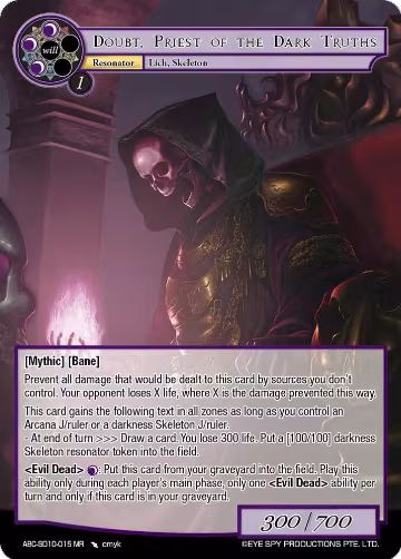 Doubt, Priest Of The Dark Truths (ABC-SD10-015) (ABC-SD10-015 MR), ABC Duel Decks — Force of Will card price