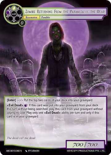 Zombie Returning From The Paramita Of The Dead (ABC-SD10-060 N), ABC Duel Decks — Force of Will card price