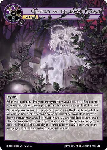 Cemetery Of The Black Rose (ABC-SD10-008) (ABC-SD10-008 MR), ABC Duel Decks — Force of Will card price