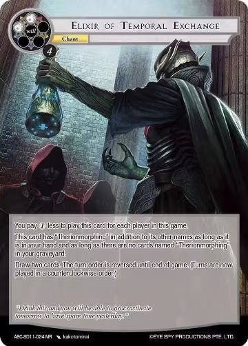 Elixir Of Temporal Exchange (ABC-SD11-024 MR), ABC Duel Decks — Force of Will card price