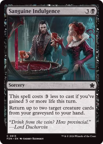 Sanguine Indulgence (613), Foundations — Magic card price