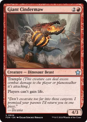 Giant Cindermaw (624), Foundations — Magic card price