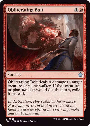 Obliterating Bolt (629), Foundations — Magic card price