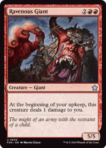 Ravenous Giant (630), Foundations — Magic card price
