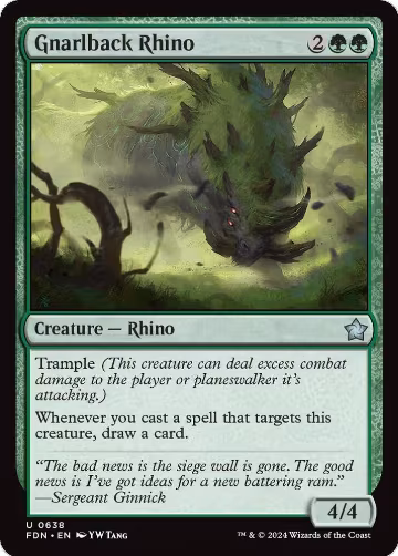 Gnarlback Rhino (638), Foundations — Magic card price