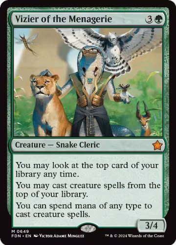 Vizier of the Menagerie (0649) (649), Foundations — Magic card price
