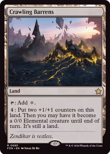 Crawling Barrens (685), Foundations — Magic card price
