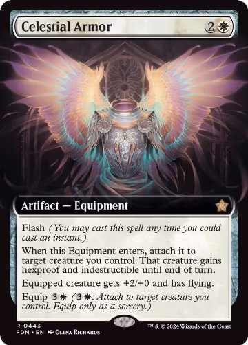 Celestial Armor (Extended Art) (443), Foundations — Magic card price