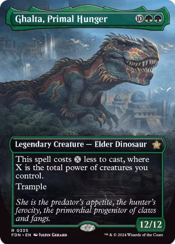 Ghalta, Primal Hunger (Borderless) (335), Foundations — Magic card price