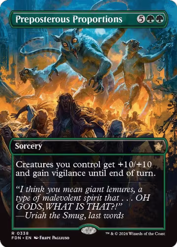 Preposterous Proportions (Borderless) (338), Foundations — Magic card price