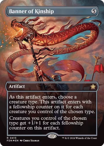 Banner of Kinship (Borderless) (Mana Foil) (413), Foundations — Magic card price