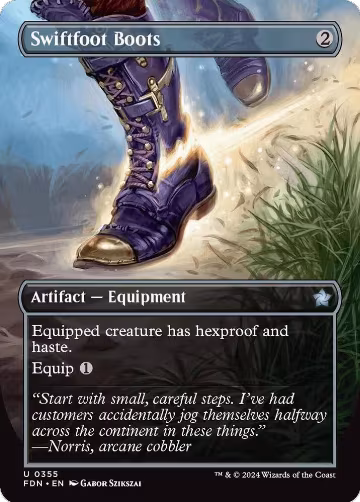 Swiftfoot Boots (Borderless) (355), Foundations — Magic card price