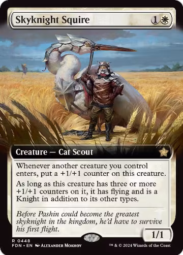 Skyknight Squire (Extended Art) (448), Foundations — Magic card price