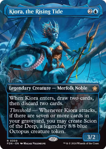 Kiora, the Rising Tide (Borderless) (309), Foundations — Magic card price