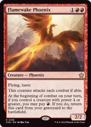 Flamewake Phoenix (198), Foundations — Magic card price
