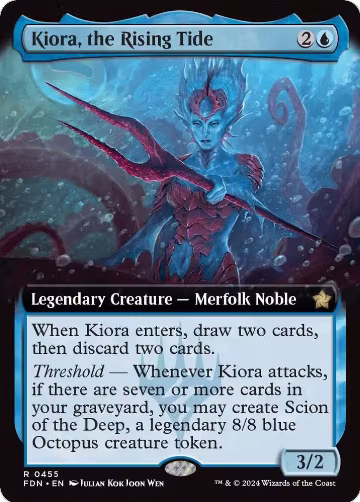 Kiora, the Rising Tide (Extended Art) (455), Foundations — Magic card price