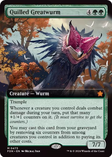 Quilled Greatwurm (Extended Art) (473), Foundations — Magic card price