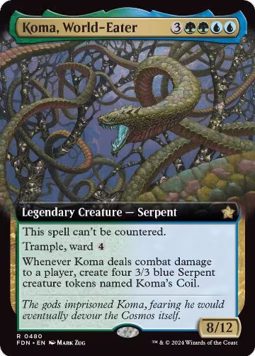 Koma, World-Eater (Extended Art) (480), Foundations — Magic card price
