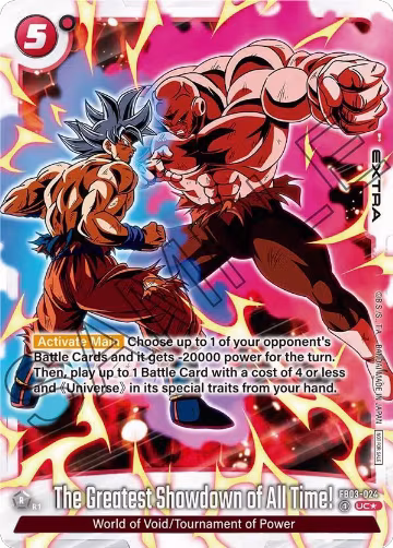 The Greatest Showdown of All Time! (Tournament Pack -Winner- 04) (FB03-024), Tournament and Championship Promos — DB Fusion card price