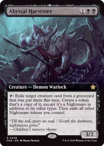 Abyssal Harvester (Extended Art) (458), Foundations — Magic card price