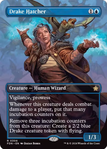 Drake Hatcher (Borderless) (306), Foundations — Magic card price