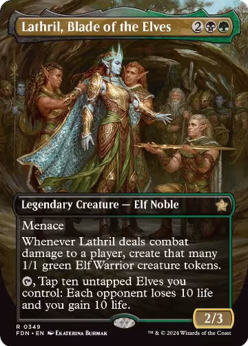 Lathril, Blade of the Elves (Borderless) (349), Foundations — Magic card price