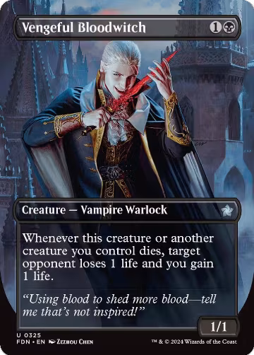 Vengeful Bloodwitch (Borderless) (325), Foundations — Magic card price