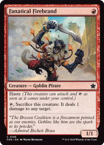 Fanatical Firebrand (195), Foundations — Magic card price