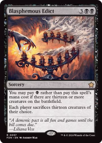 Blasphemous Edict (57), Foundations — Magic card price