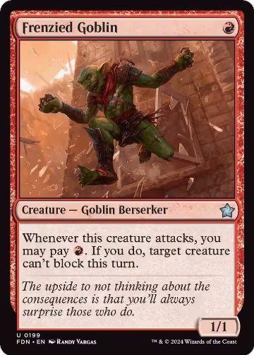 Frenzied Goblin (199), Foundations — Magic card price