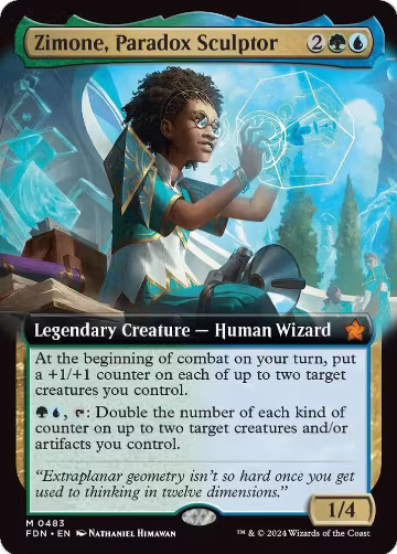 Zimone, Paradox Sculptor (Extended Art) (483), Foundations — Magic card price