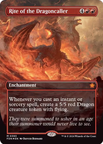 Rite of the Dragoncaller (Borderless) (Mana Foil) (393), Foundations — Magic card price