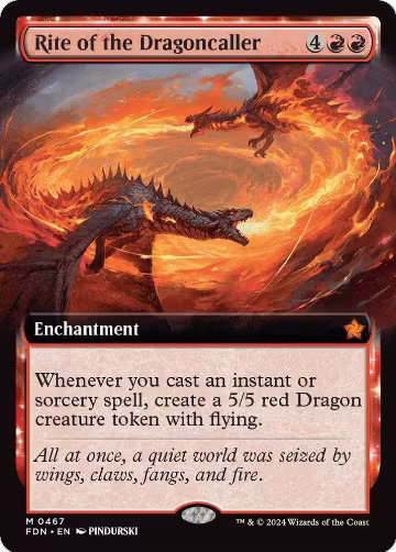 Rite of the Dragoncaller (Extended Art) (467), Foundations — Magic card price