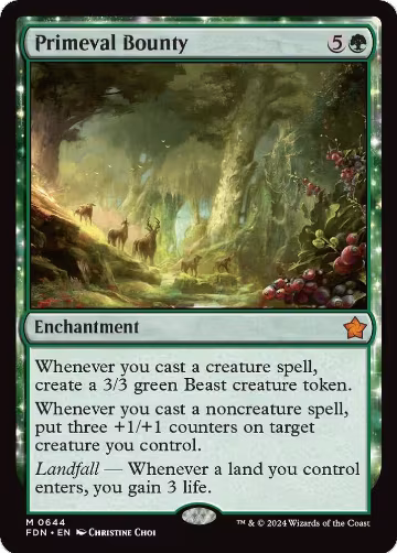 Primeval Bounty (644), Foundations — Magic card price