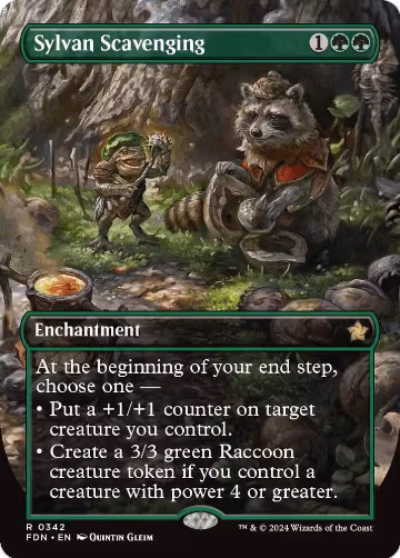 Sylvan Scavenging (Borderless) (342), Foundations — Magic card price
