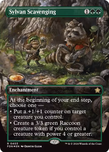 Sylvan Scavenging (Borderless) (Mana Foil) (403), Foundations — Magic card price