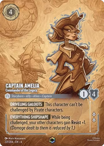 Captain Amelia - Commander of the Legacy (Enchanted) (221/204), Azurite Sea — Lorcana card price