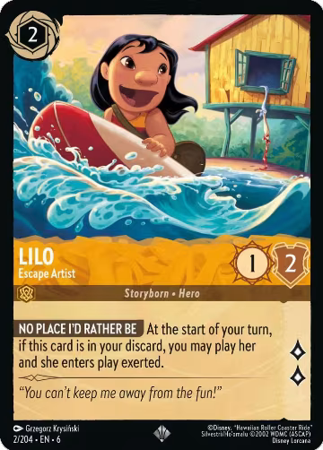 Lilo - Escape Artist (2/204), Azurite Sea — Lorcana card price