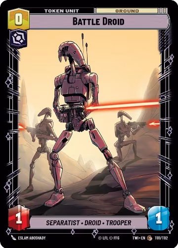 Battle Droid // Clone Trooper (T01 // T02), Twilight of the Republic — Star Wars card price