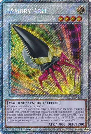 Armory Arm (Platinum Secret Rare) (RA03-EN213), Quarter Century Bonanza — Yu-Gi-Oh! card price