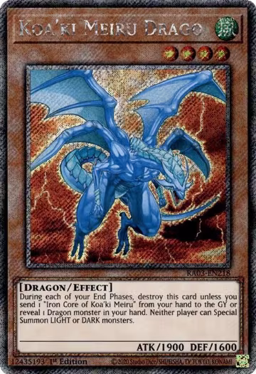 Koa'ki Meiru Drago (Platinum Secret Rare) (RA03-EN218), Quarter Century Bonanza — Yu-Gi-Oh! card price