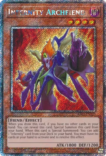 Infernity Archfiend (Platinum Secret Rare) (RA03-EN220), Quarter Century Bonanza — Yu-Gi-Oh! card price