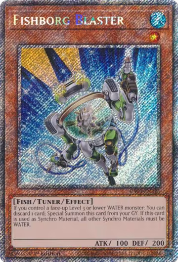Fishborg Blaster (Platinum Secret Rare) (RA03-EN225), Quarter Century Bonanza — Yu-Gi-Oh! card price