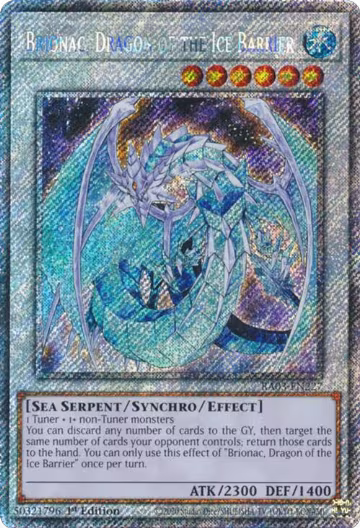 Brionac, Dragon of the Ice Barrier (Platinum Secret Rare) (RA03-EN227), Quarter Century Bonanza — Yu-Gi-Oh! card price