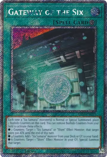 Gateway of the Six (Platinum Secret Rare) (RA03-EN229), Quarter Century Bonanza — Yu-Gi-Oh! card price