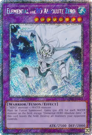 Elemental HERO Absolute Zero (Platinum Secret Rare) (RA03-EN231), Quarter Century Bonanza — Yu-Gi-Oh! card price