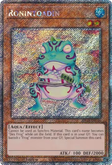 Ronintoadin (Platinum Secret Rare) (RA03-EN236), Quarter Century Bonanza — Yu-Gi-Oh! card price