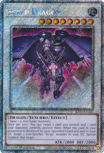 Scrap Dragon (Platinum Secret Rare) (RA03-EN240), Quarter Century Bonanza — Yu-Gi-Oh! card price