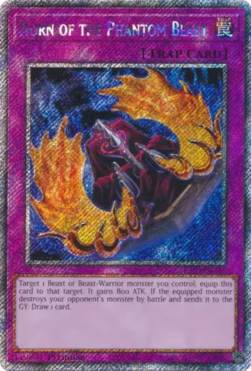 Horn of the Phantom Beast (Platinum Secret Rare) (RA03-EN241), Quarter Century Bonanza — Yu-Gi-Oh! card price