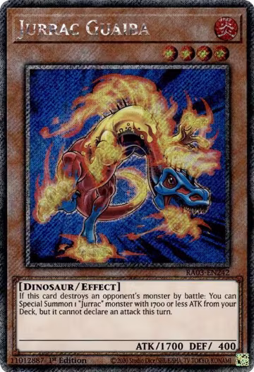 Jurrac Guaiba (Platinum Secret Rare) (RA03-EN242), Quarter Century Bonanza — Yu-Gi-Oh! card price